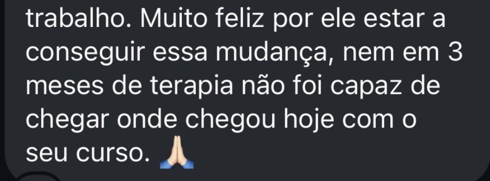 Depoimento: Na segunda aula já comecei a perceber várias possíveis causas da minha situação